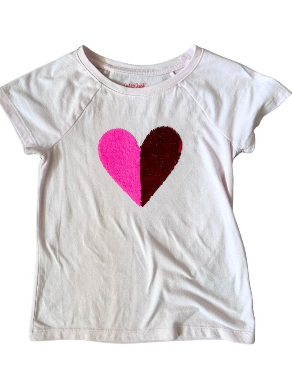 Girls Valentine's Heart Sequin Shirt, size Small (6/6X)